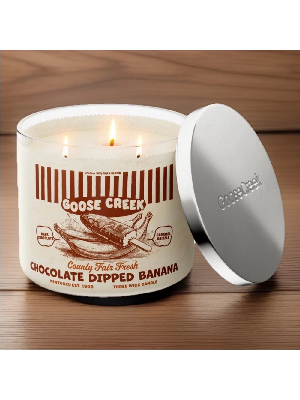 Goose Creek 3-Wick Candle- Chocolate Dipped Banana (14.5 oz)